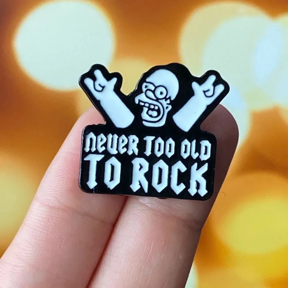 Homer Never Too Old to Rock  Enamel Pin/ Brooch